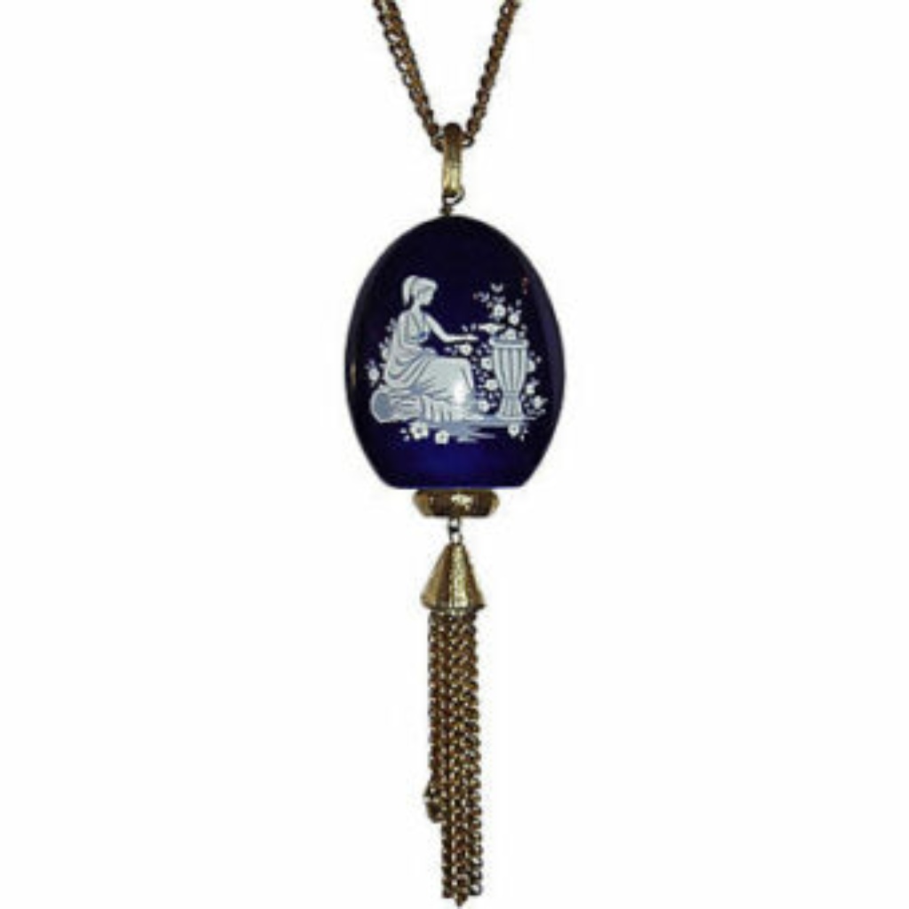 Lanvin Blue Porcelain Tassel Necklace 198$